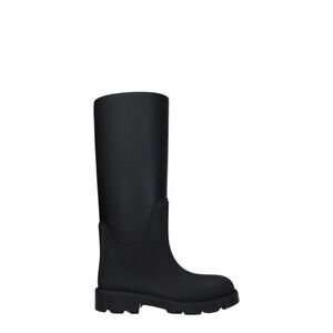 Burberry Rubber Rain Boots Waterproof Women Black